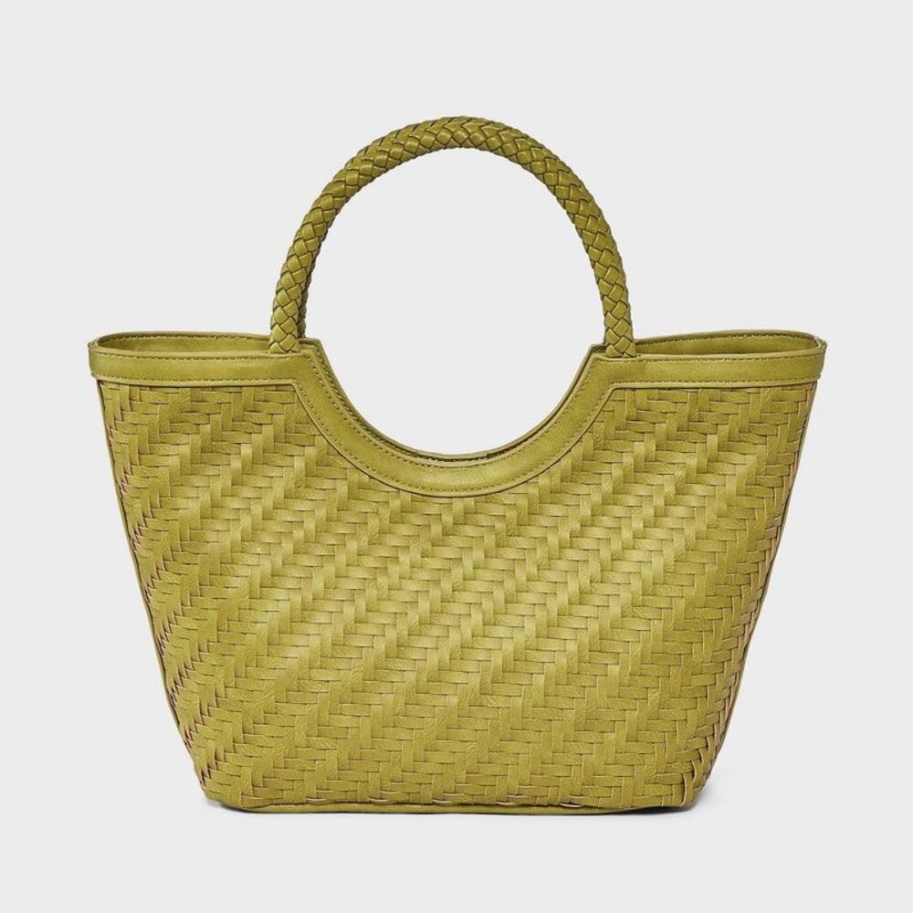 Faux Nubuck Mini Woven Tote Bag - A New Day Green